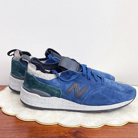 New Balance x Woolrich Mens Blue Green Gray Suede Sneakers M997HC2 Sz 9.5 D